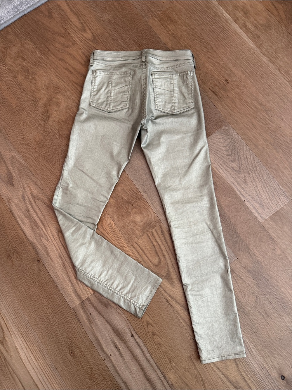 rag & bone Metallic Gold Skinny Pants
